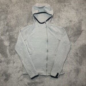 Ibex Hoodie Women's Small Gray 100% Merino Wool Quarter Zip Pullover Baselayer